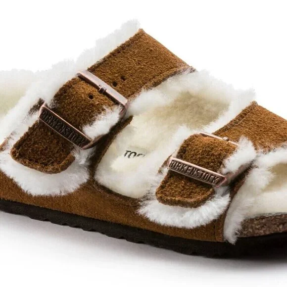 Birkenstock Arizona Fur Sandals/Slides Mink Color Men's Size EUR 43 US 10-R - Picture 5 of 6
